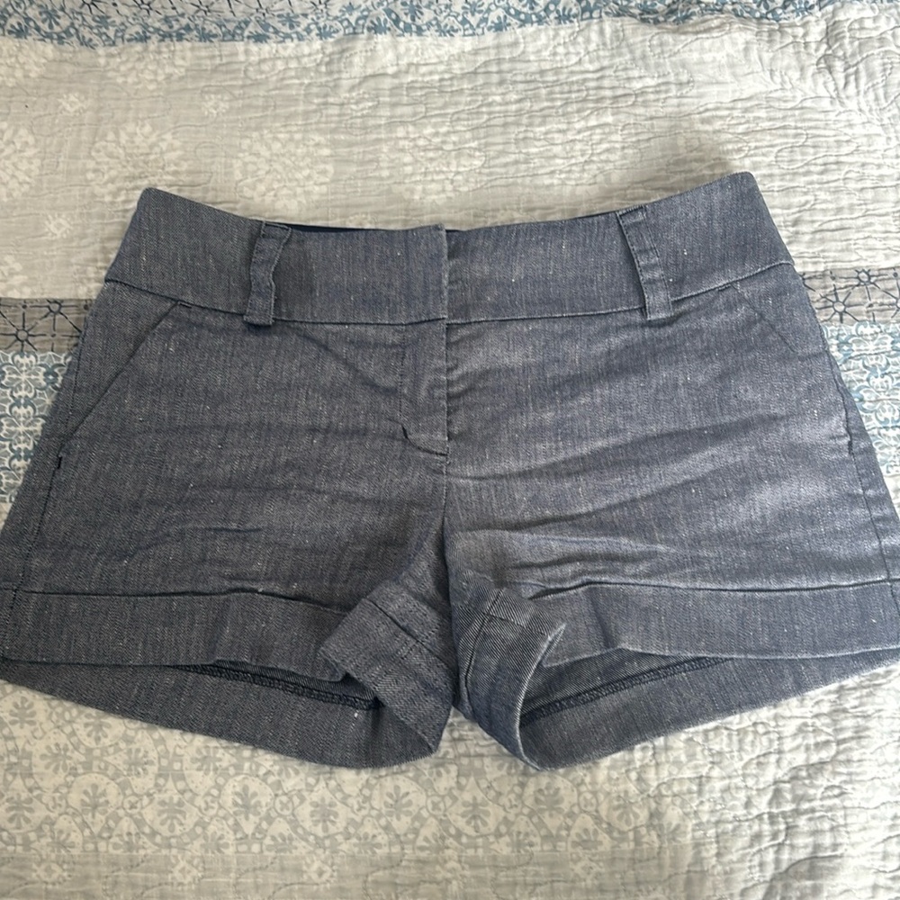 Express Blue Linen-Blend Women’s Shorts
